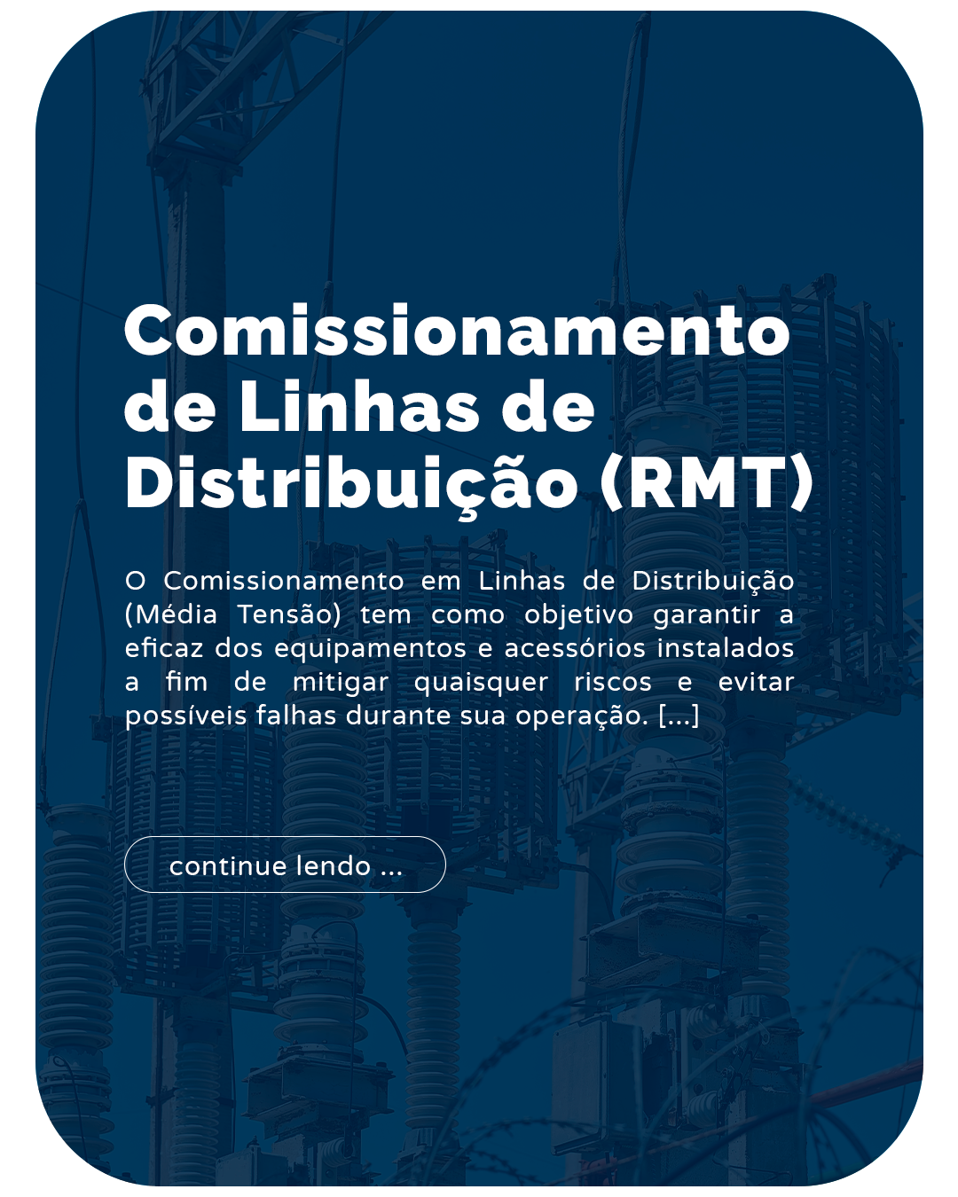 comissionamento de linhas de distribuição (rmt)