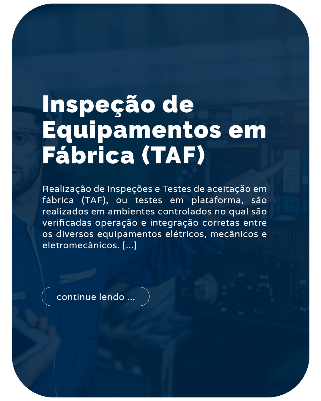 inspecao de equipamentos em fabricas (taf)